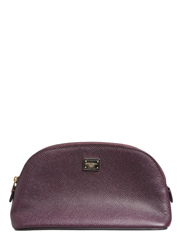 Dark Purple Leather DG Logo Zip Around Hand Purse Wallet alternative