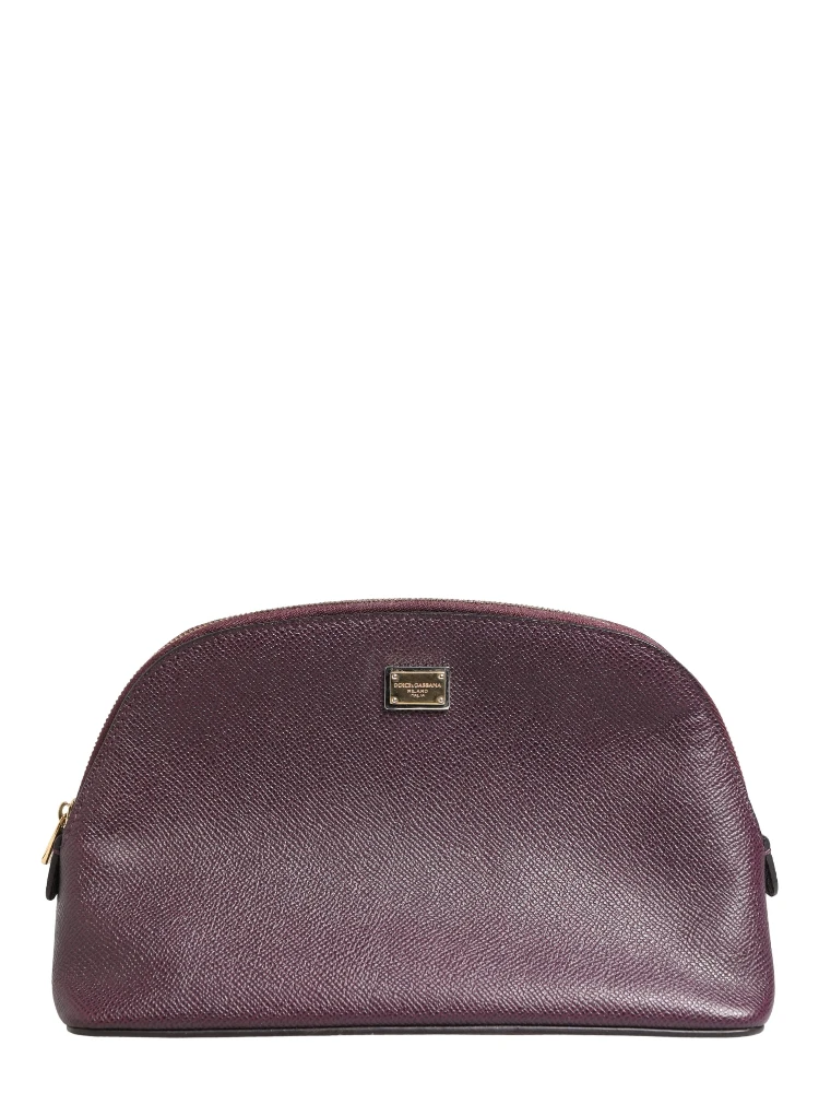 Dark Purple Leather DG Logo Zip Around Hand Purse Wallet alternative