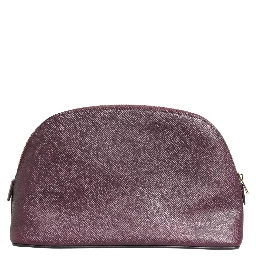 Dark Purple Leather DG Logo Zip Around Hand Purse Wallet