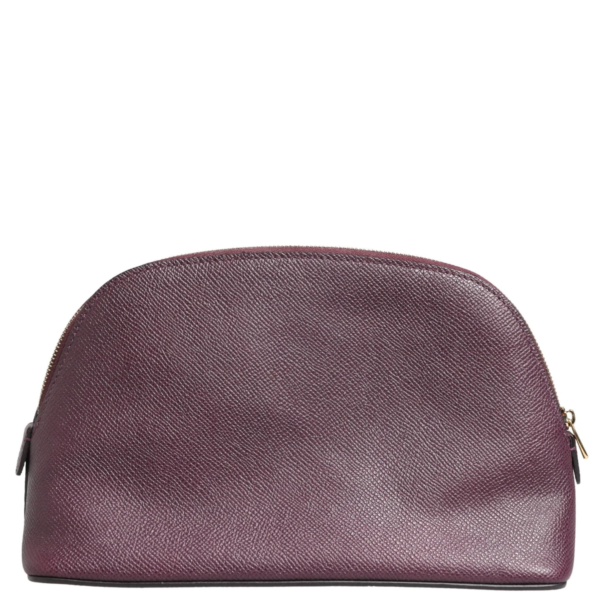 Dark Purple Leather DG Logo Zip Around Hand Purse Wallet