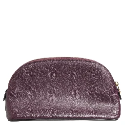 Dark Purple Leather DG Logo Zip Around Hand Purse Wallet