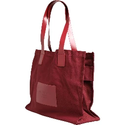 Burgundy Cotton Canvas Shopping Tote Women Borse  Jewellery Bag
