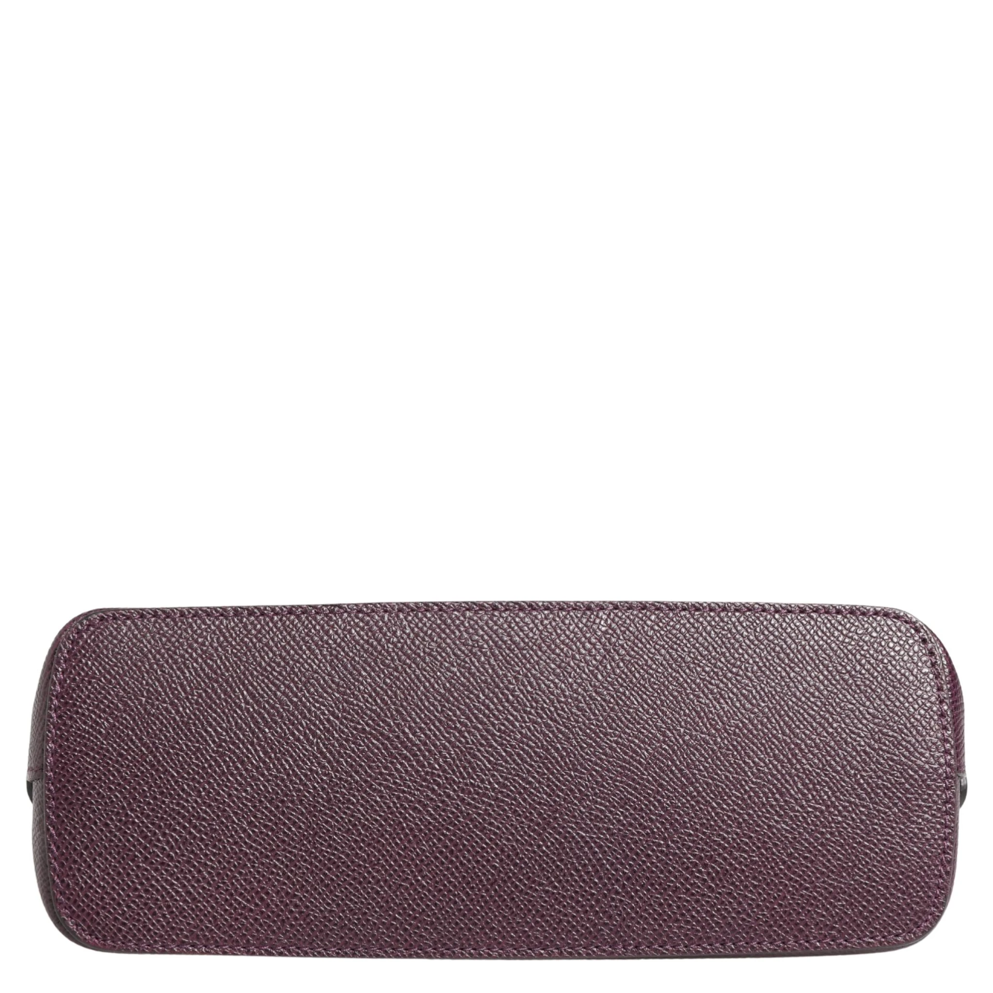 Dark Purple Leather DG Logo Zip Around Hand Purse Wallet