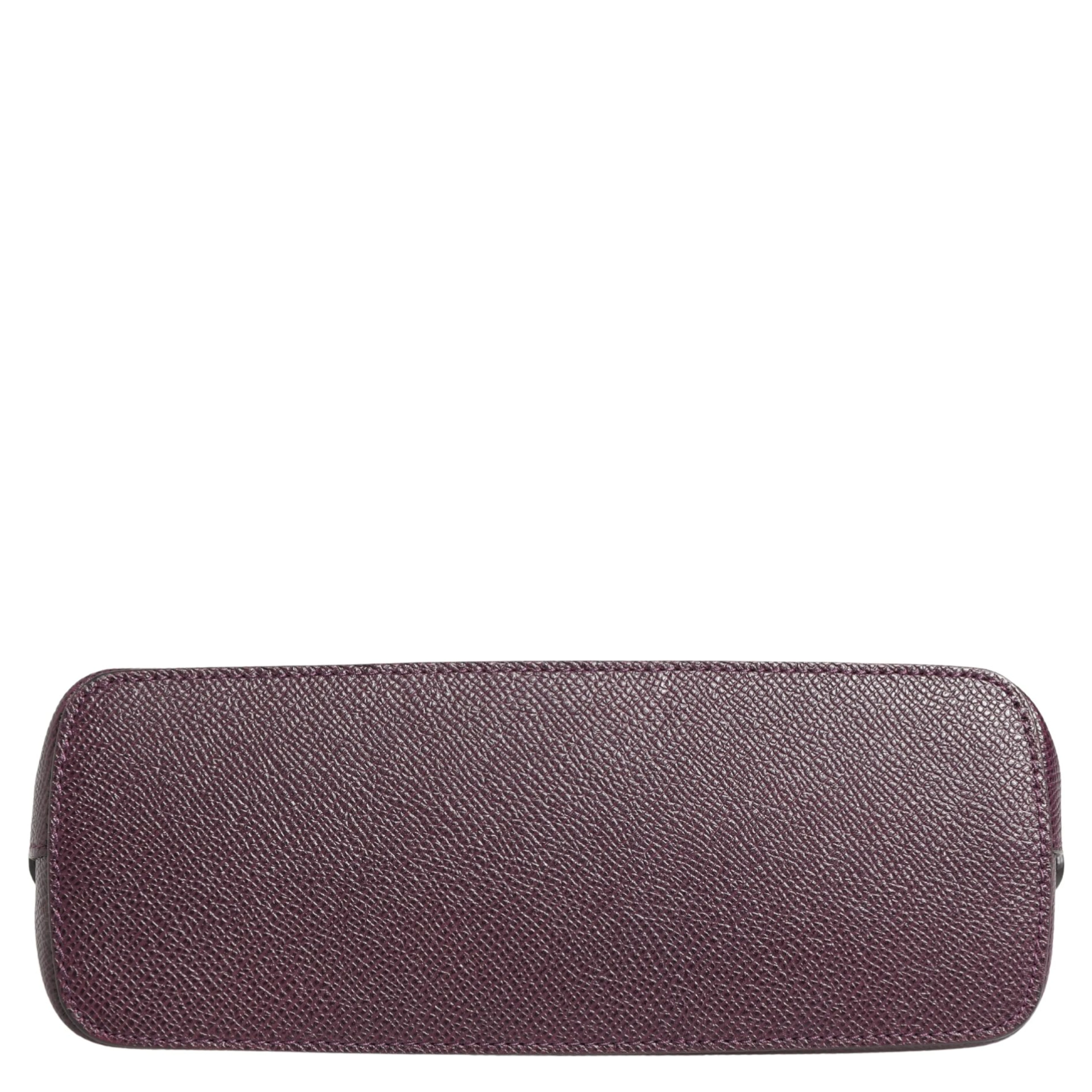 Dark Purple Leather DG Logo Zip Around Hand Purse Wallet
