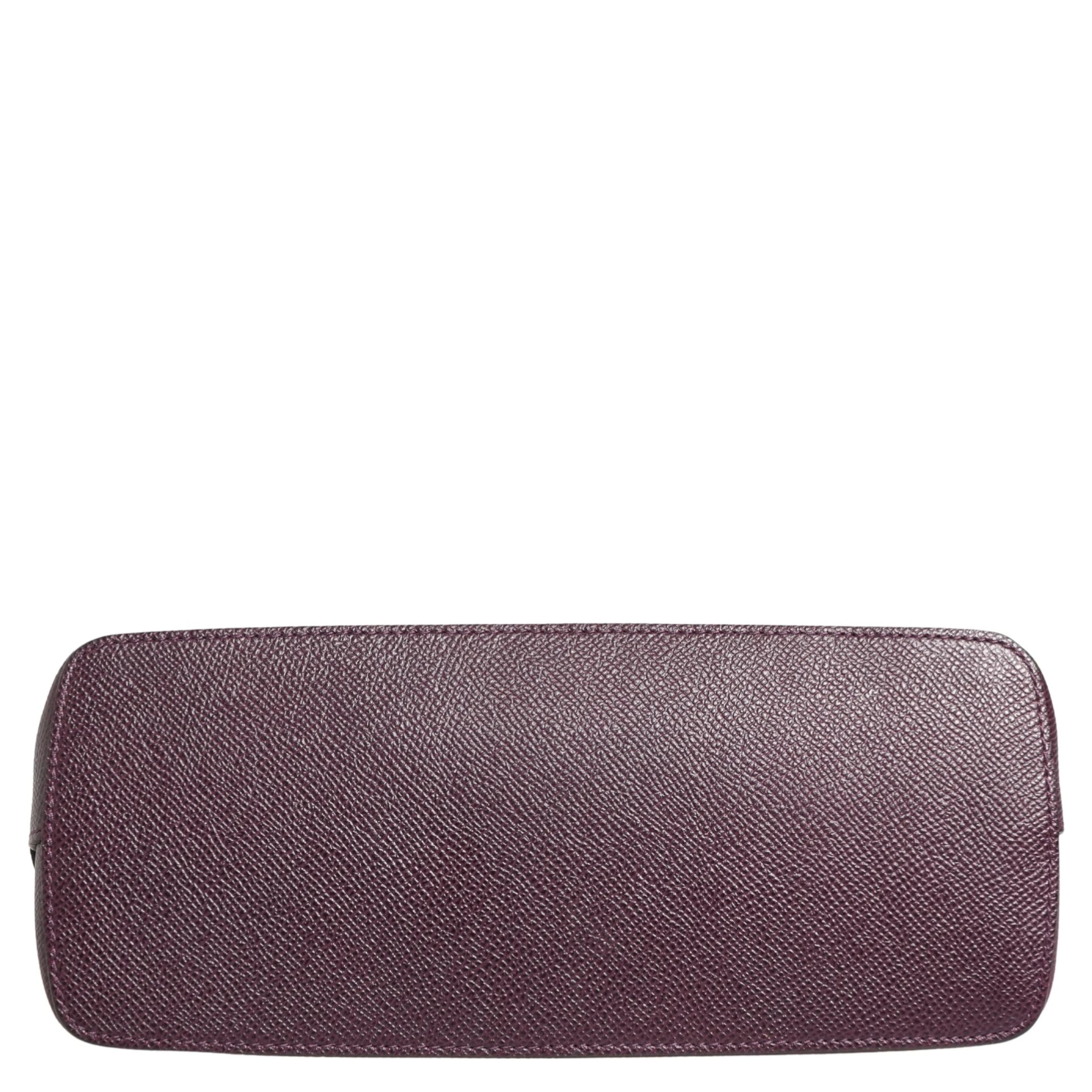 Dark Purple Leather DG Logo Zip Around Hand Purse Wallet