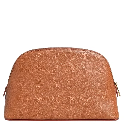 Orange Beige Leather DG Logo Zip Around Hand Purse Wallet