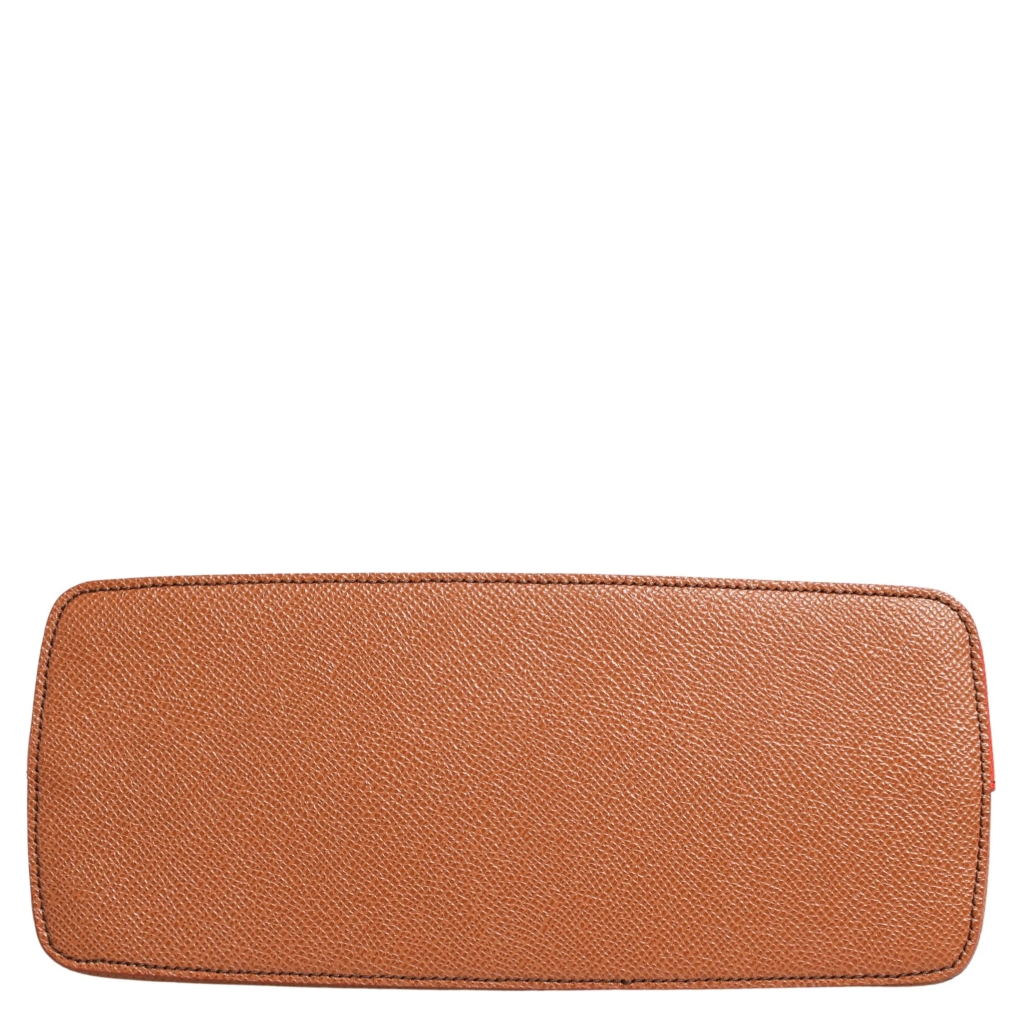 Orange Beige Leather DG Logo Zip Around Hand Purse Wallet