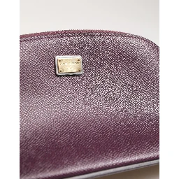 Dark Purple Leather DG Logo Zip Around Hand Purse Wallet