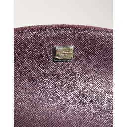 Dark Purple Leather DG Logo Zip Around Hand Purse Wallet