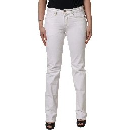 White Mid Waisted Skinny Denim Trouser Jeans