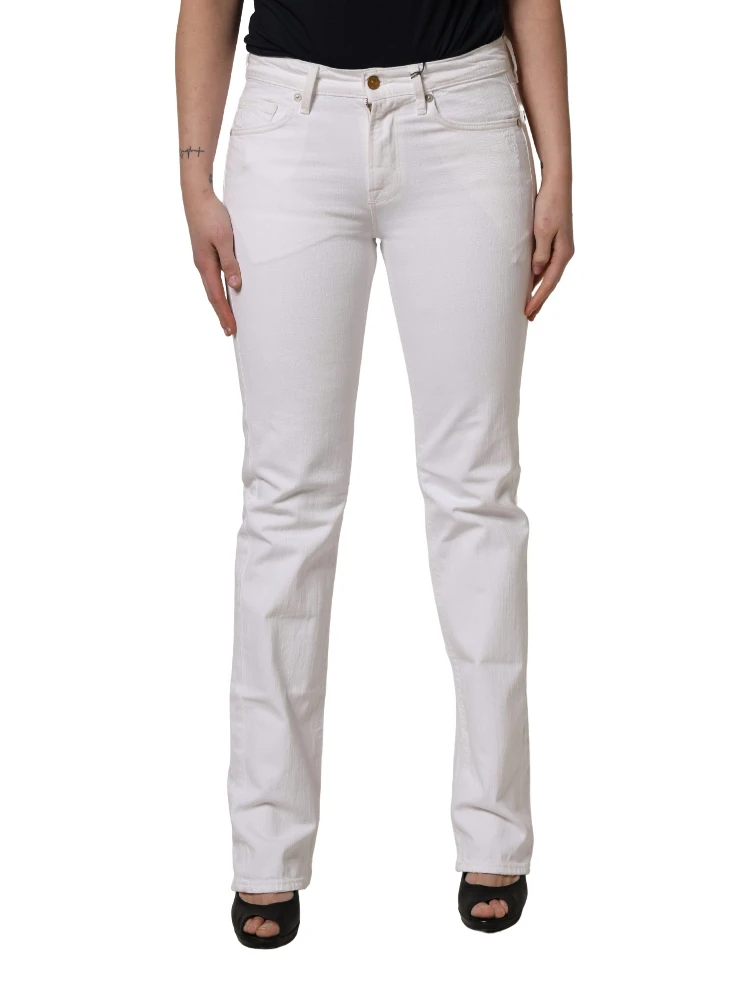 White Mid Waisted Skinny Denim Trouser Jeans alternative