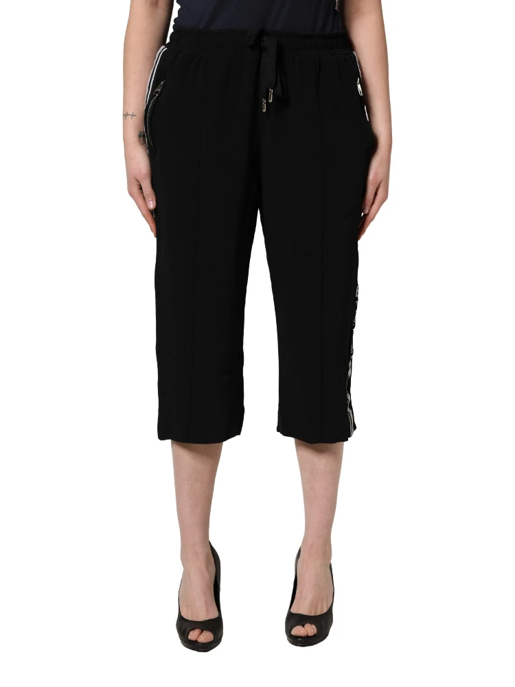 Black Viscose Mid Waist Cropped Women Pants alternative