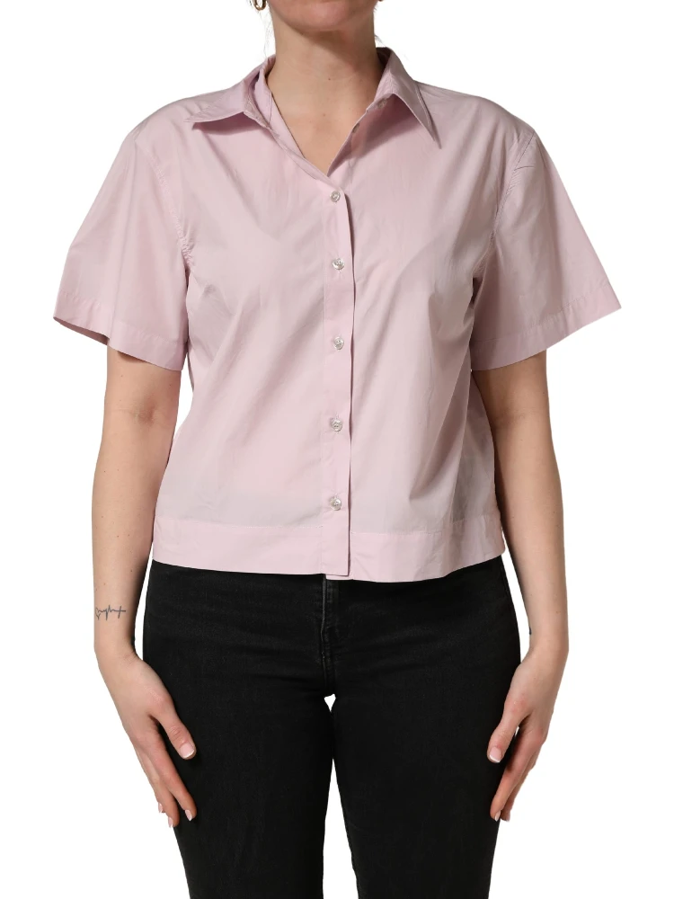 LightPink Cotton Collared Buttoned Blouse  Top alternative