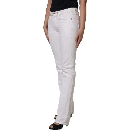 White Mid Waisted Skinny Denim Trouser Jeans