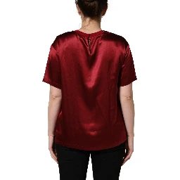 Maroon Royal Crown Dress Queen Painting Silk  T-shirt