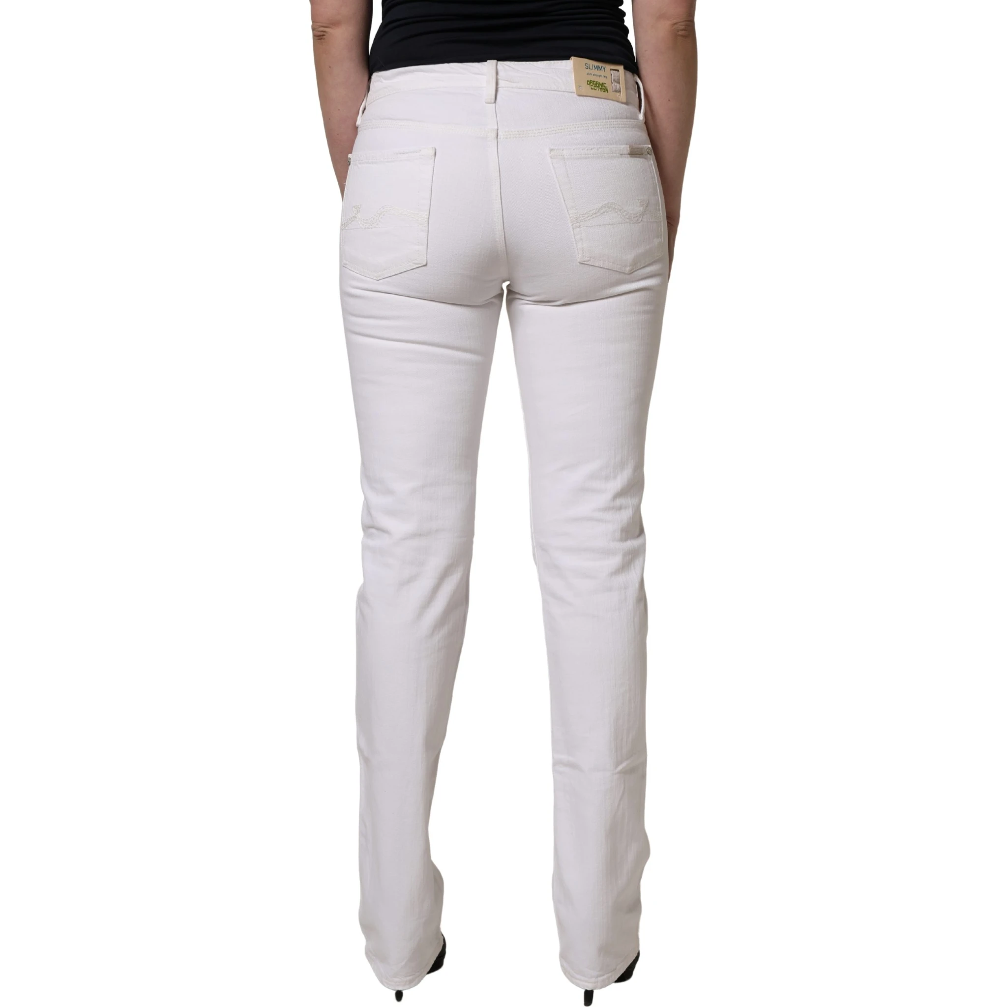 White Mid Waisted Skinny Denim Trouser Jeans