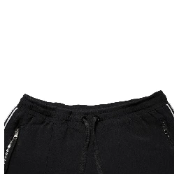 Black Viscose Mid Waist Cropped Women Pants