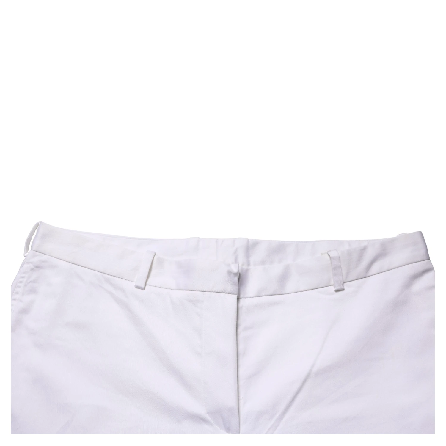 White Mid Waist Straight Chino Women Trouser Pants