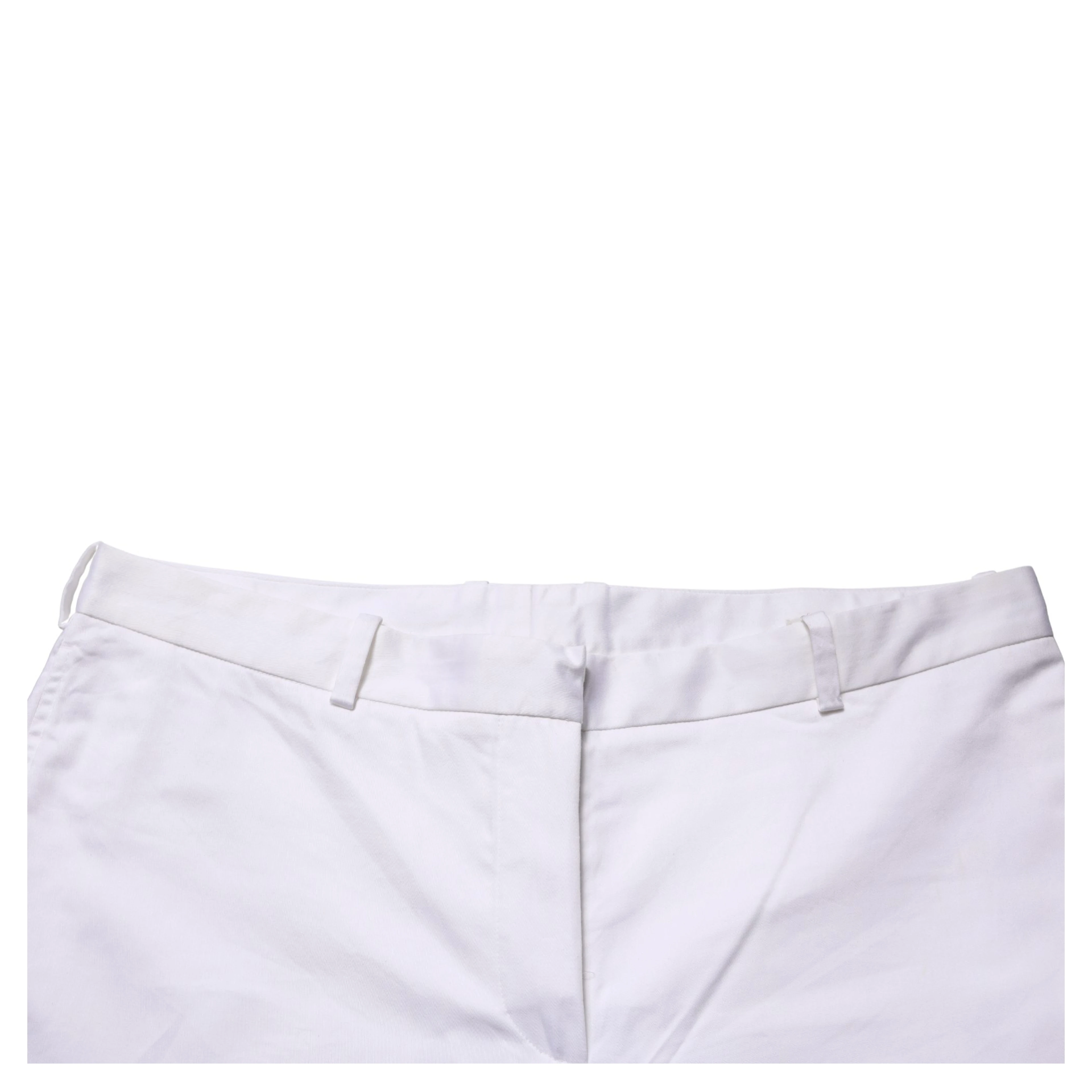 White Mid Waist Straight Chino Women Trouser Pants