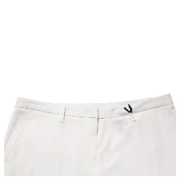 White Mid Waisted Wide Leg Chino Women Trouser Pants