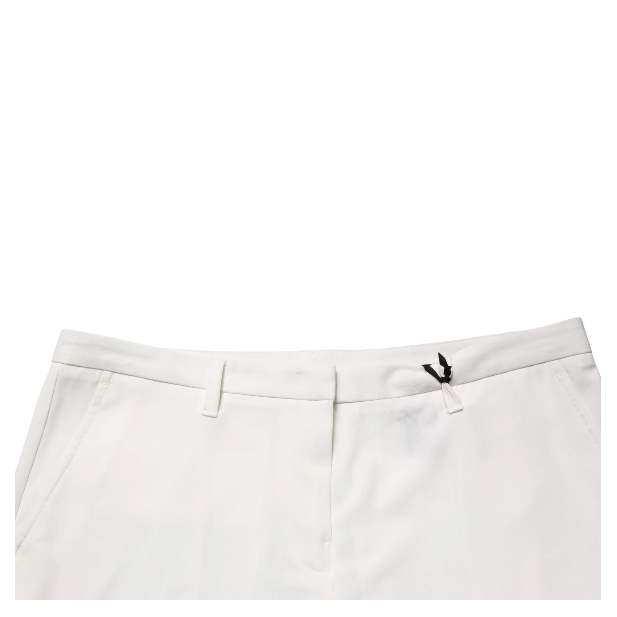 White Mid Waisted Wide Leg Chino Women Trouser Pants