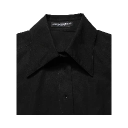Black Cotton Sleeveless Collared Blouse Top