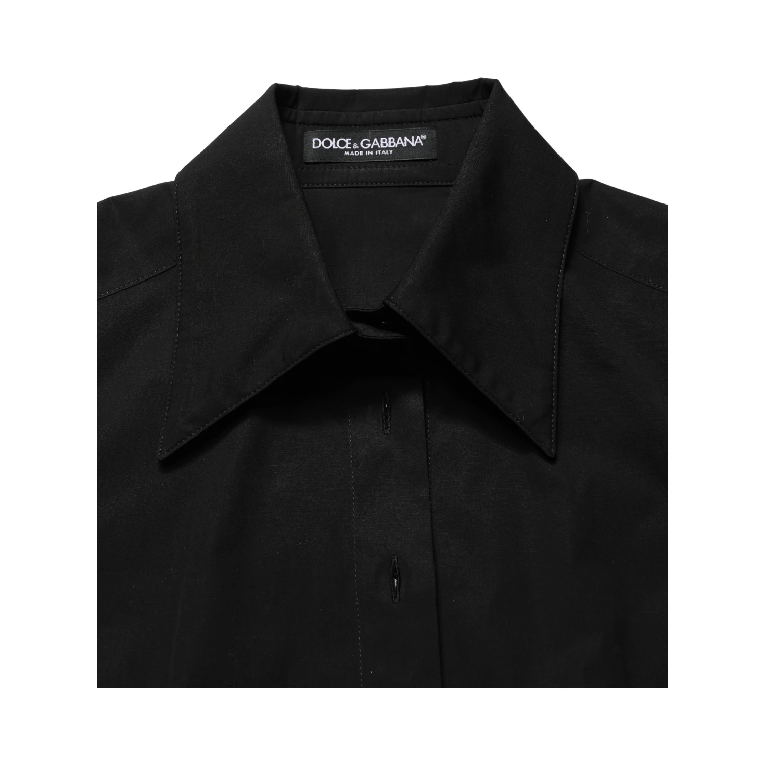 Black Cotton Sleeveless Collared Blouse Top