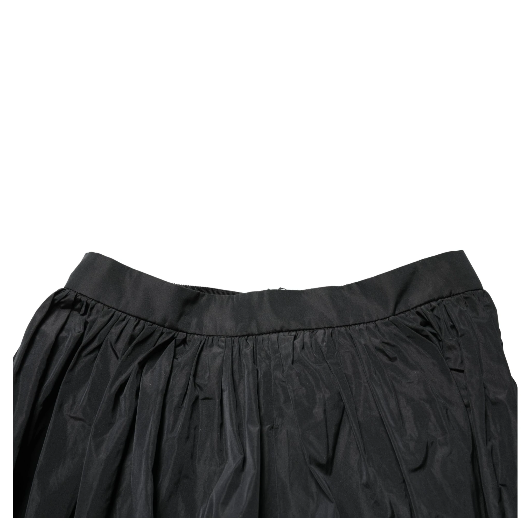 Black High Waist Pleated A-line Long Maxi Women Skirt