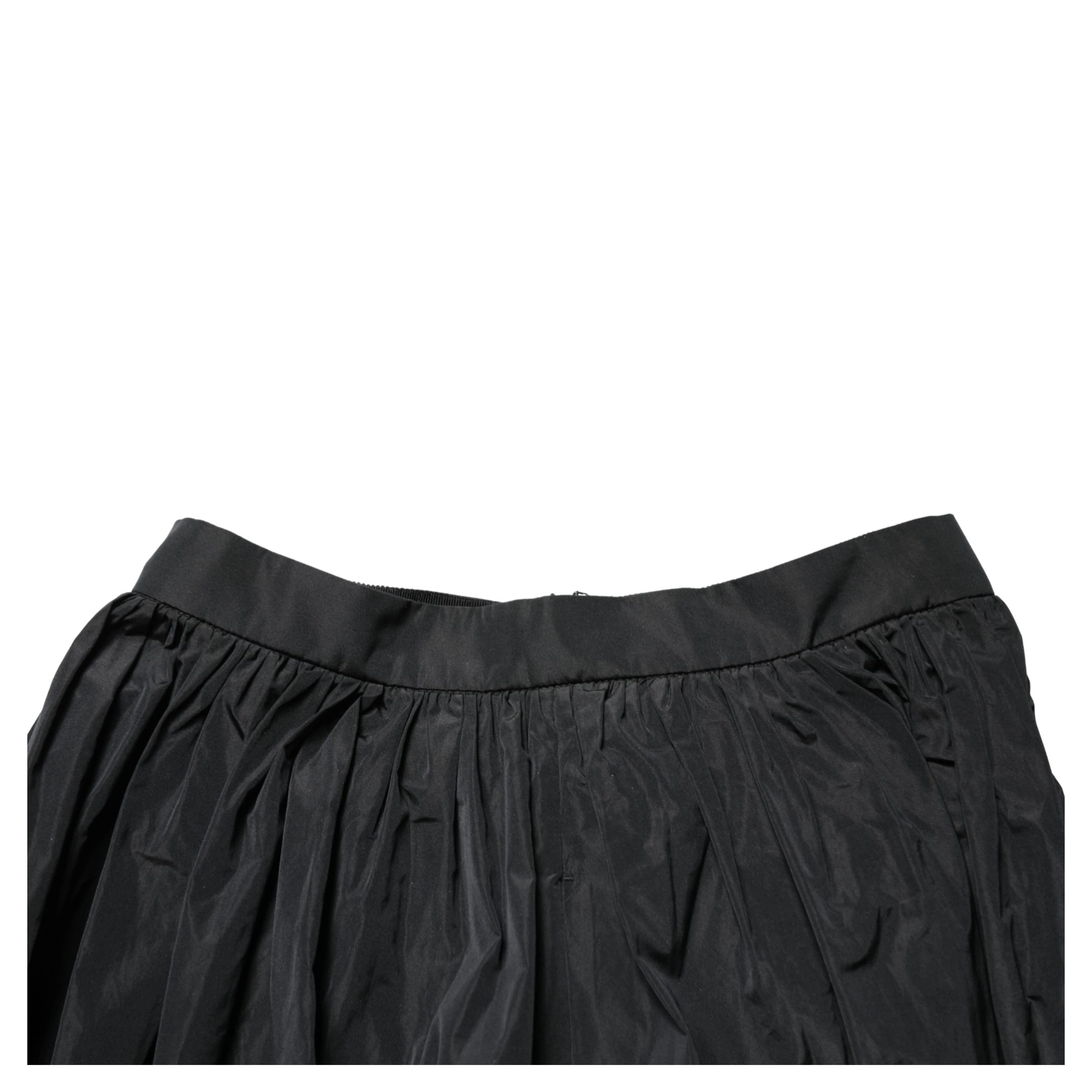 Black High Waist Pleated A-line Long Maxi Women Skirt
