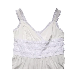 White Cotton Sleeveless Lace Maxi Dress