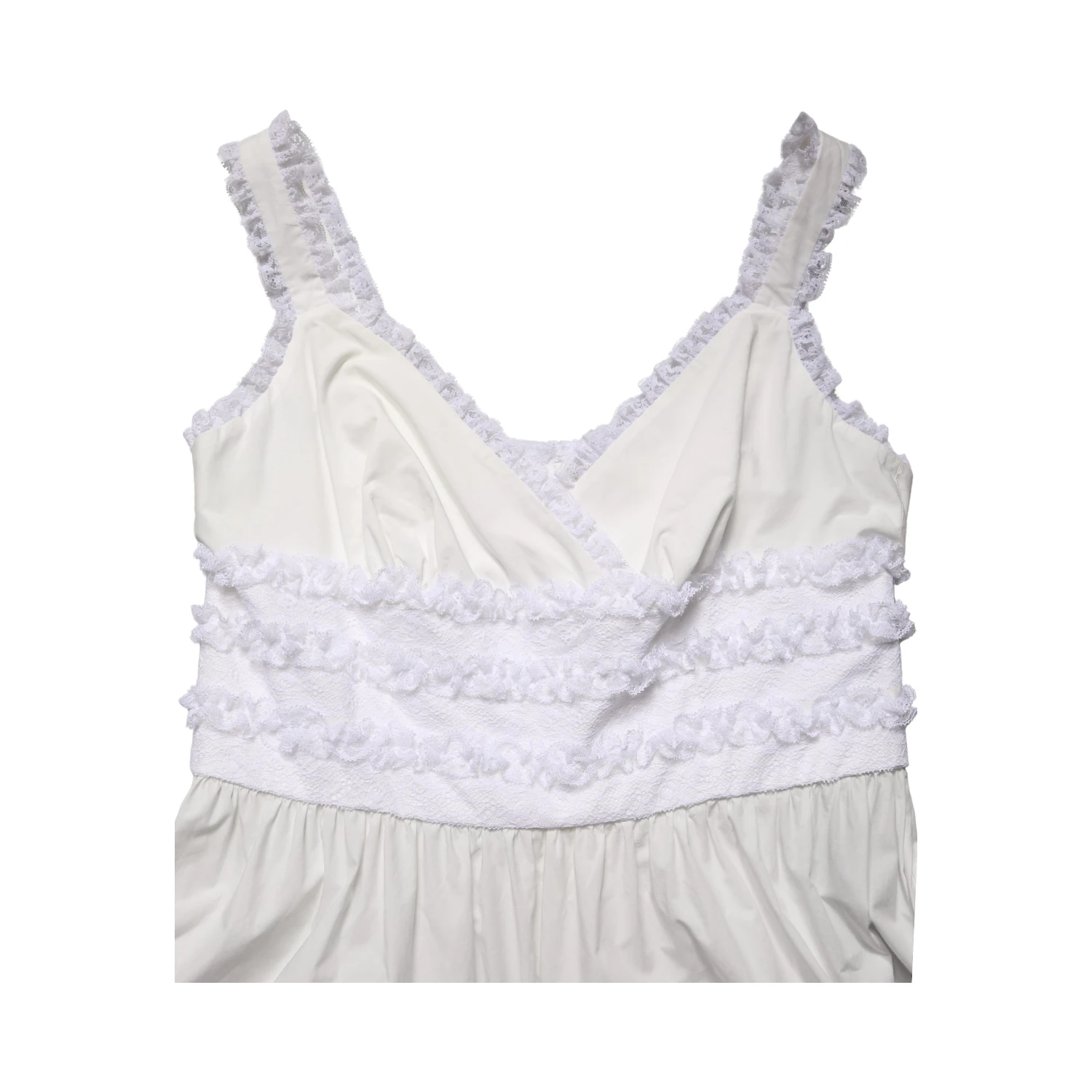 White Cotton Sleeveless Lace Maxi Dress