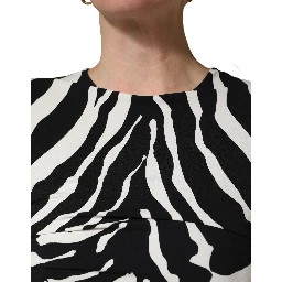 Black White Zebra Cady Calf Length Dress
