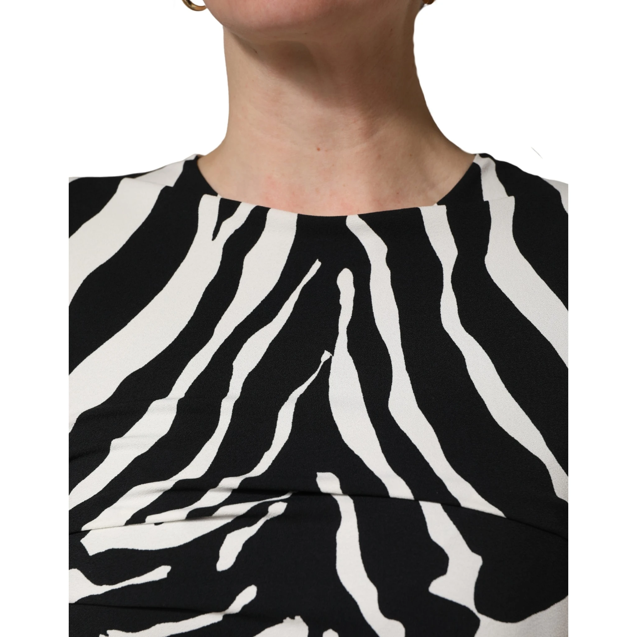 Black White Zebra Cady Calf Length Dress