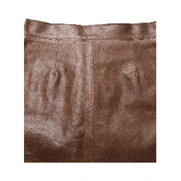 Brown Leather High Waist Bodycon Mini Skirt