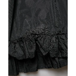 Black High Waist Pleated A-line Long Maxi Women Skirt