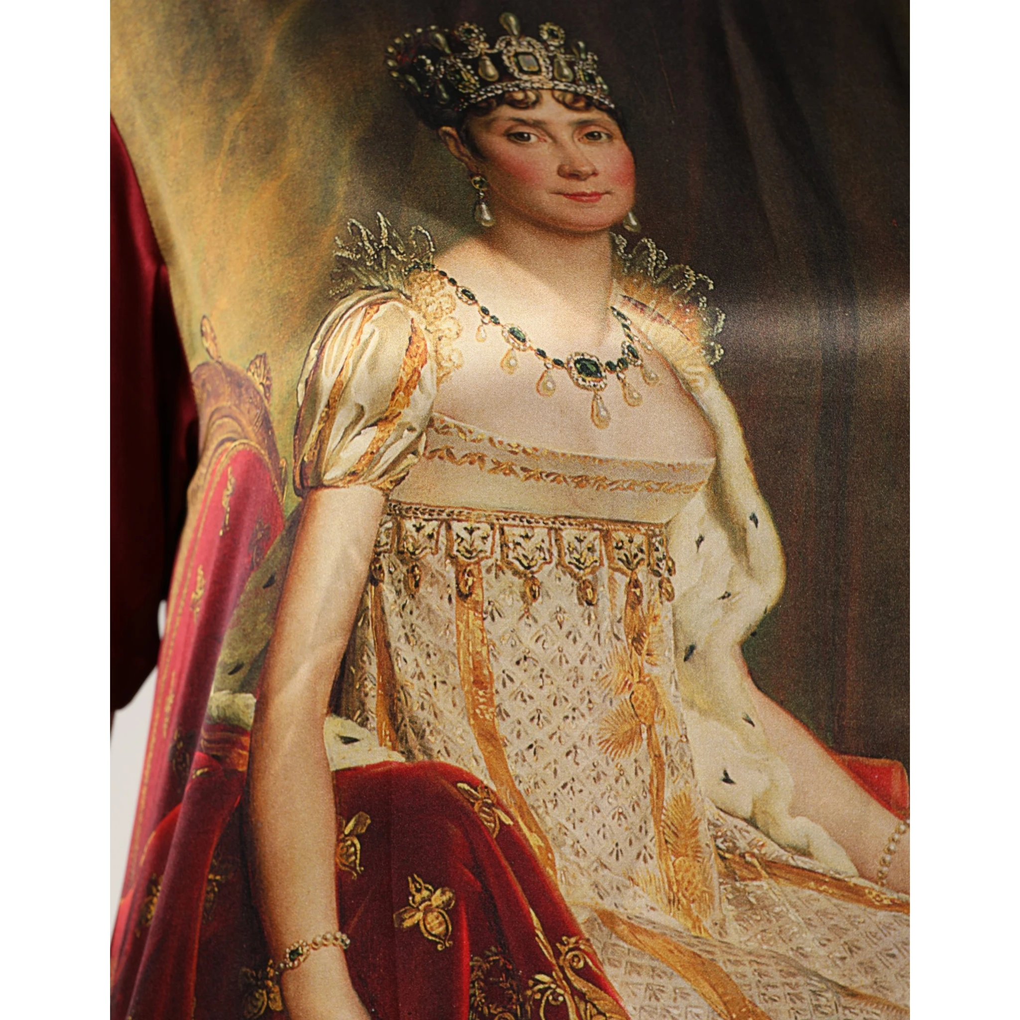Maroon Royal Crown Dress Queen Painting Silk  T-shirt