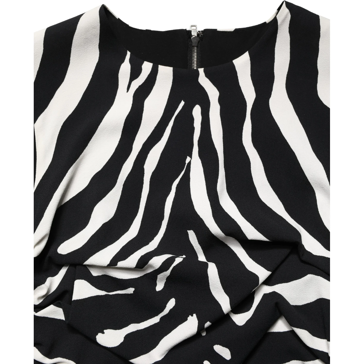 Black White Zebra Cady Calf Length Dress