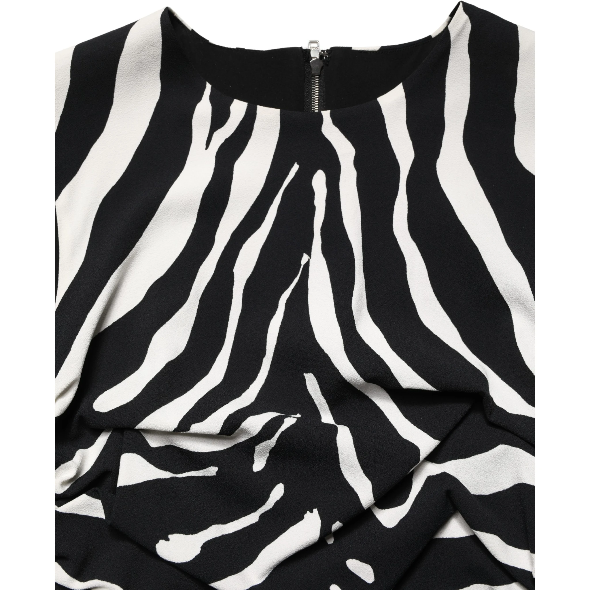 Black White Zebra Cady Calf Length Dress