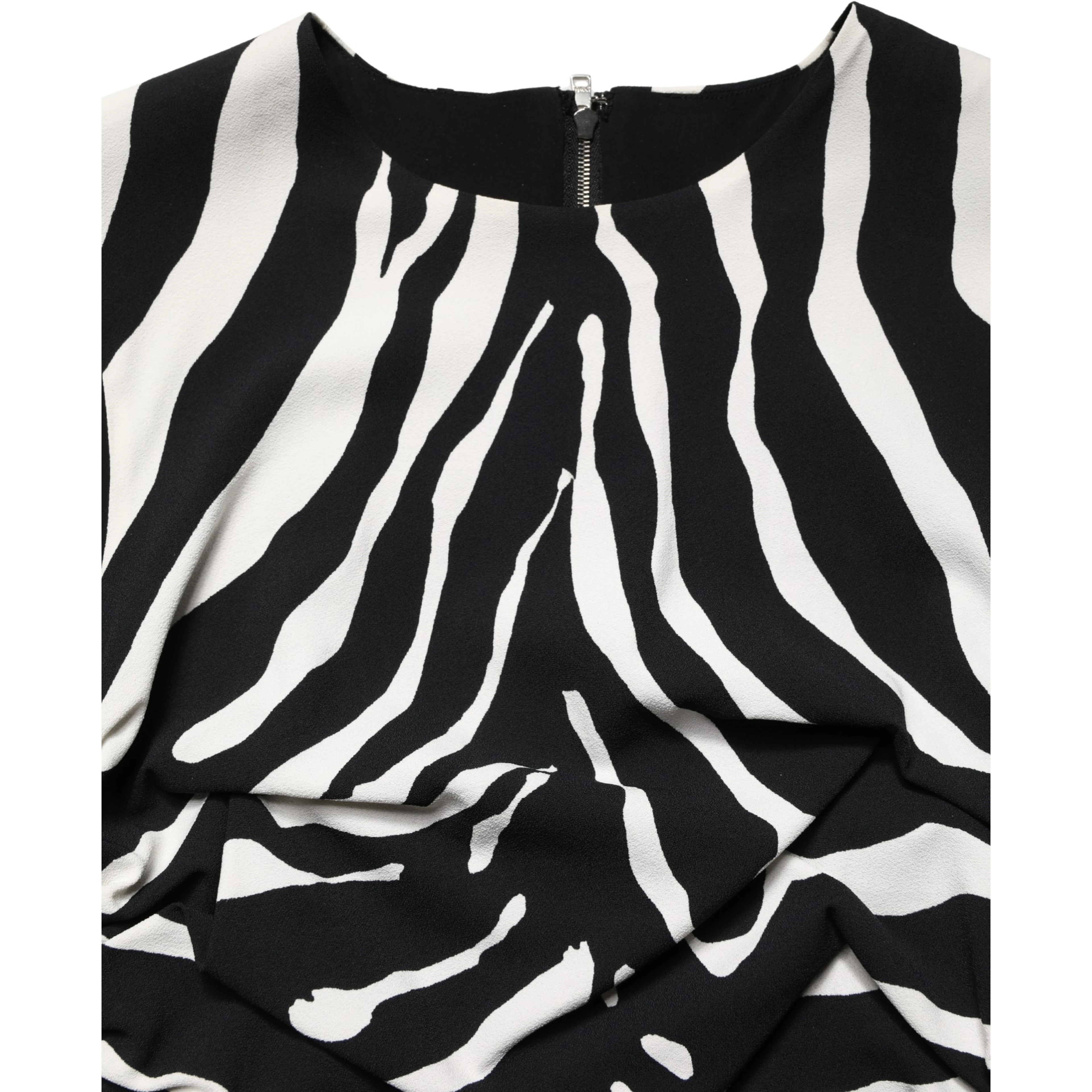 Black White Zebra Cady Calf Length Dress