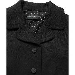 Black Collared Short Sleeves Cropped Blouse Top