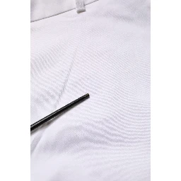 White Mid Waist Straight Chino Women Trouser Pants