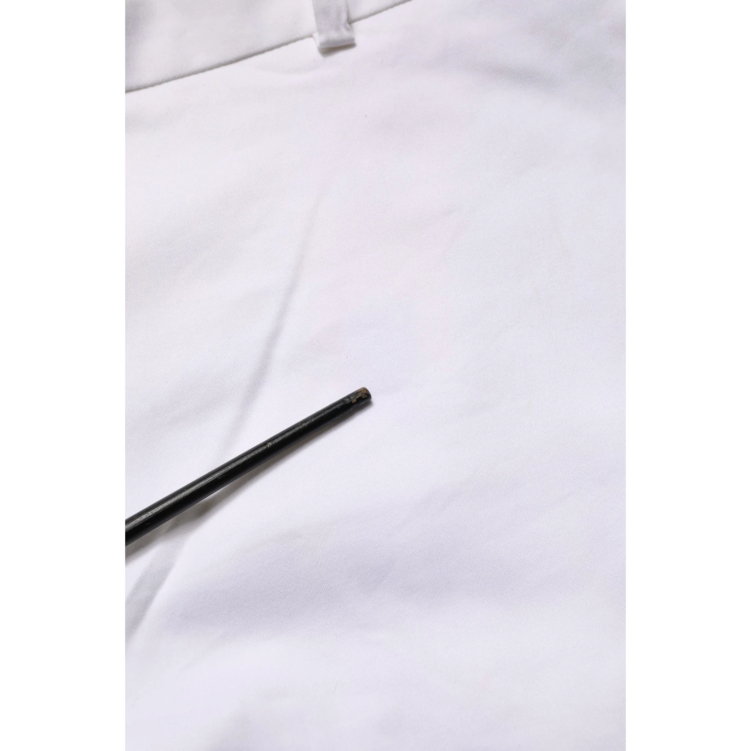 White Mid Waist Straight Chino Women Trouser Pants