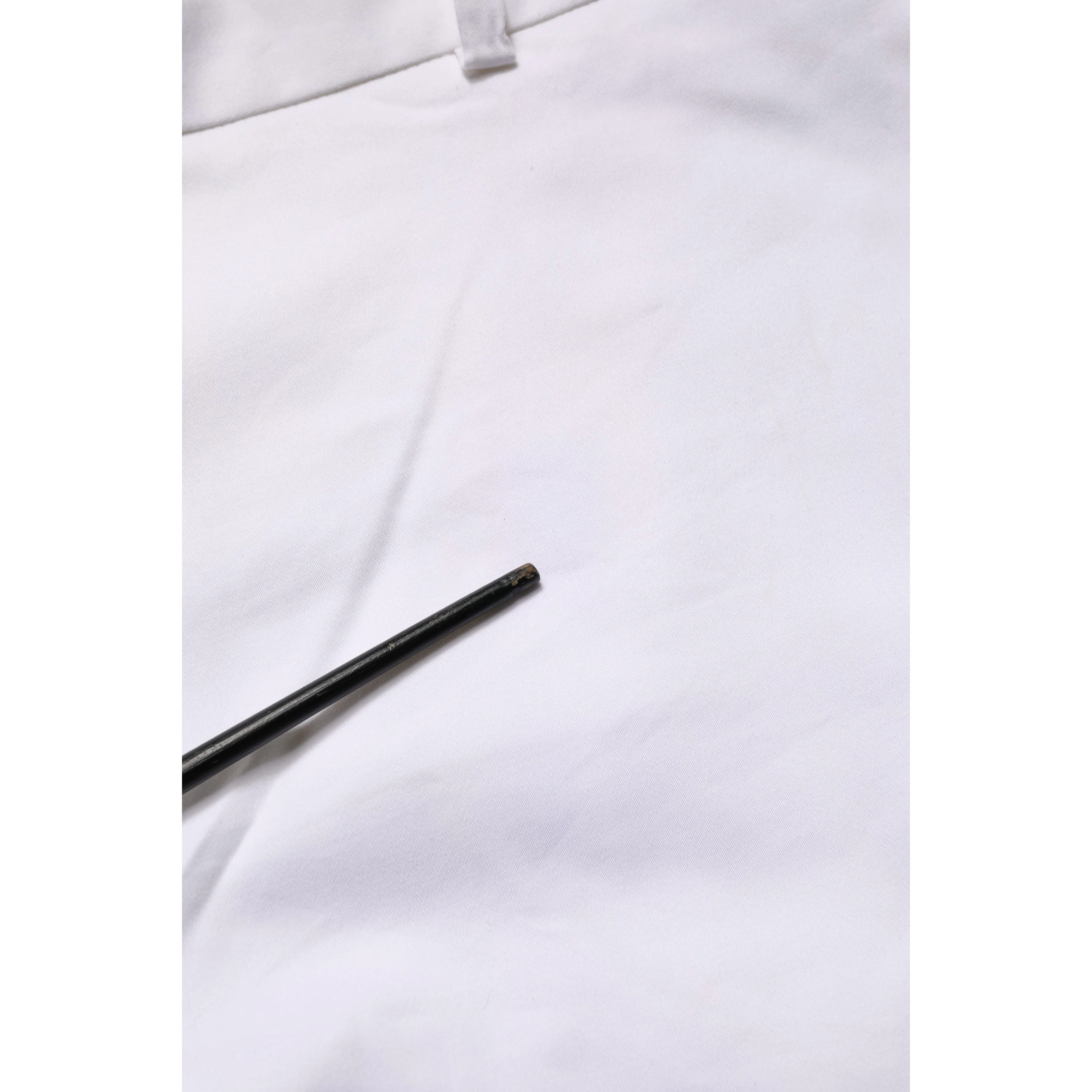 White Mid Waist Straight Chino Women Trouser Pants