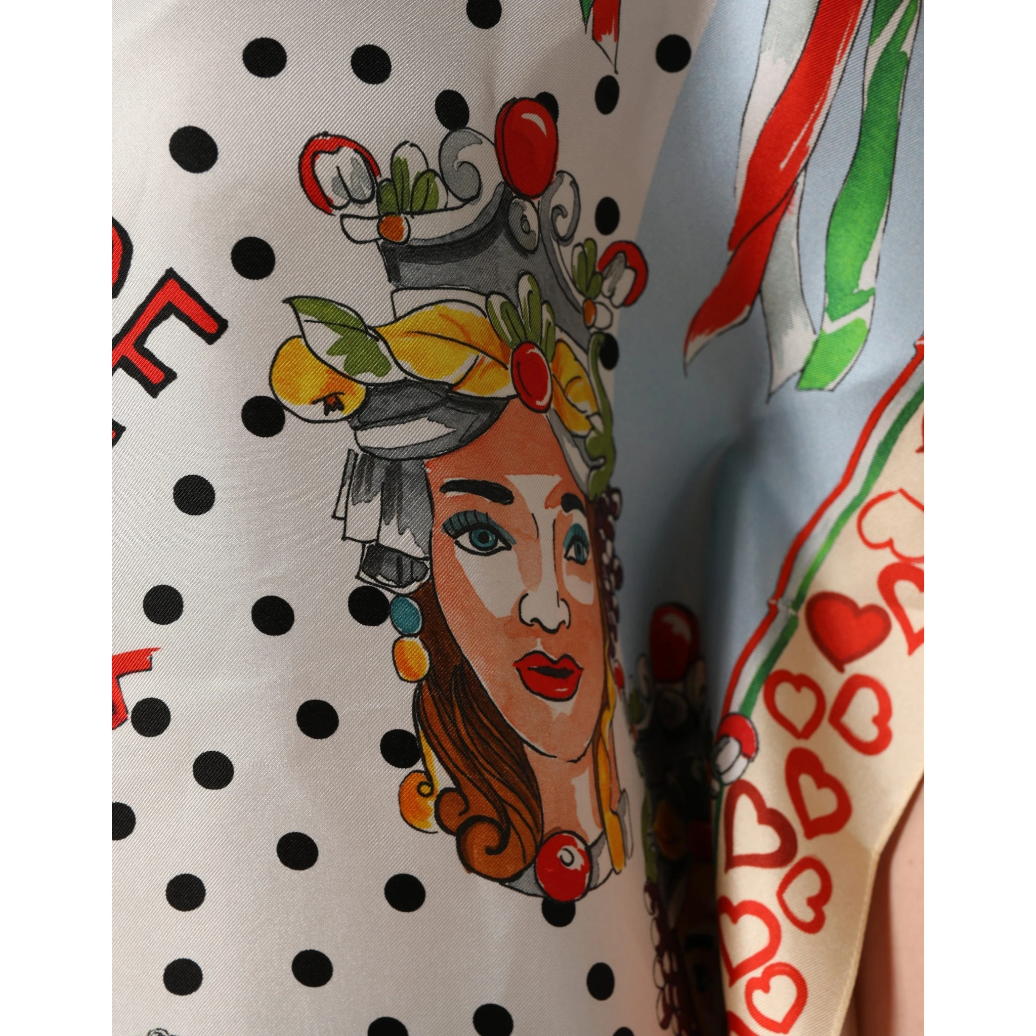 Multicolor Italy Scenes Graphic Silk Top