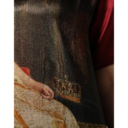 Maroon Royal Crown Dress Queen Painting Silk  T-shirt
