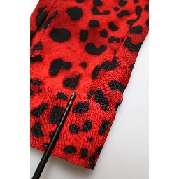 Red Leopard Print Long Sleeves Blouse Top