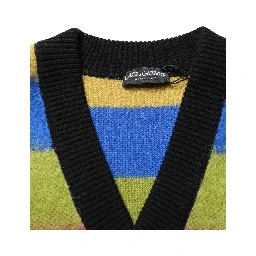 Multicolor Stripes V-neck Pullover Sweater