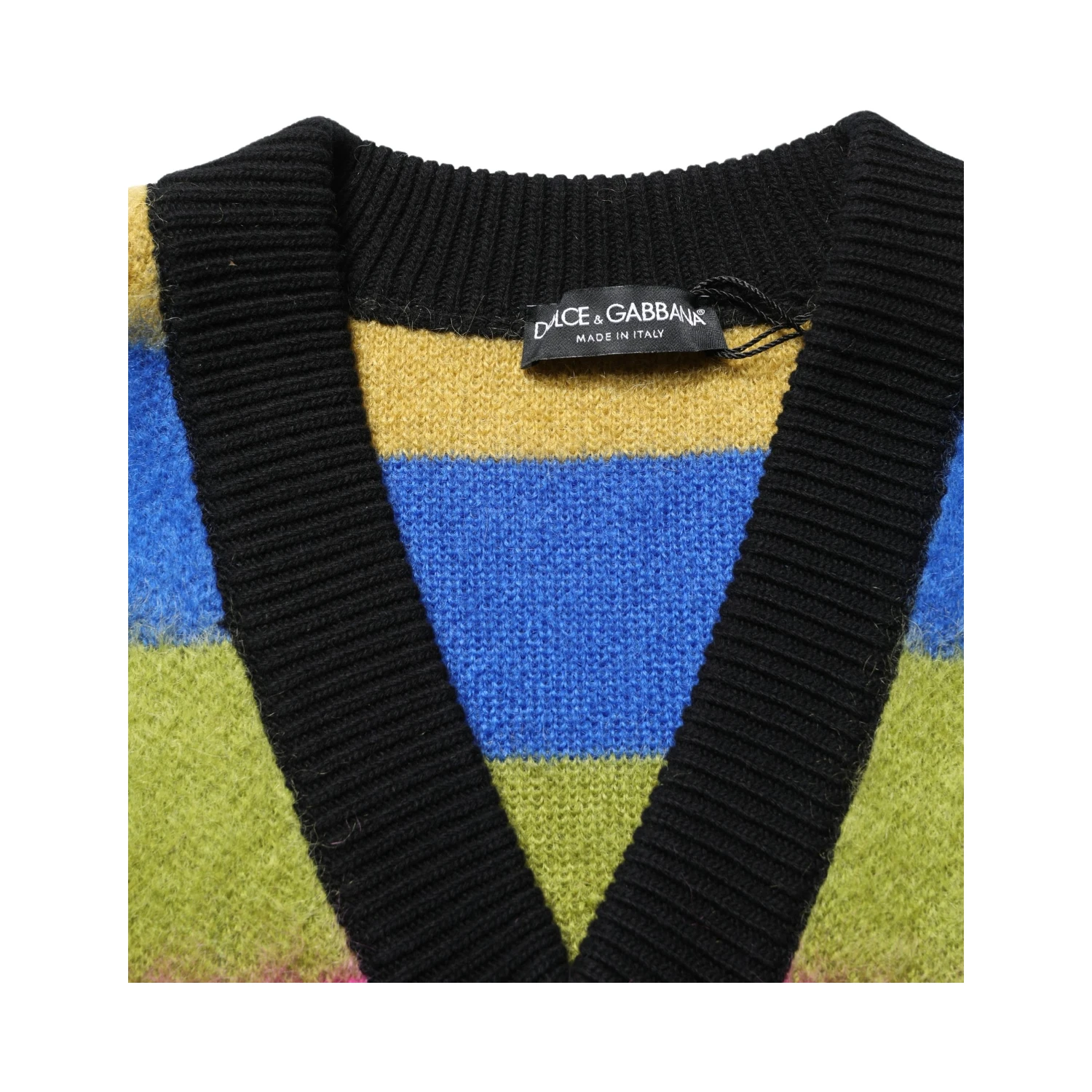 Multicolor Stripes V-neck Pullover Sweater