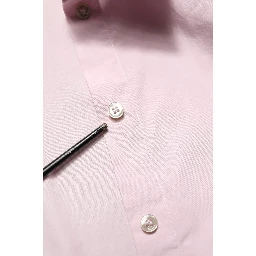 LightPink Cotton Collared Buttoned Blouse  Top