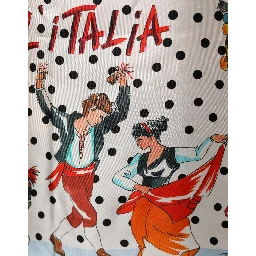 Multicolor Italy Scenes Graphic Silk Top